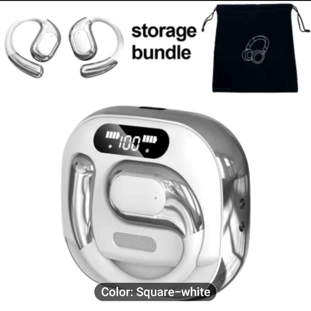 New Translation Silver and White Wireless Earbuds with Charging Case # 395